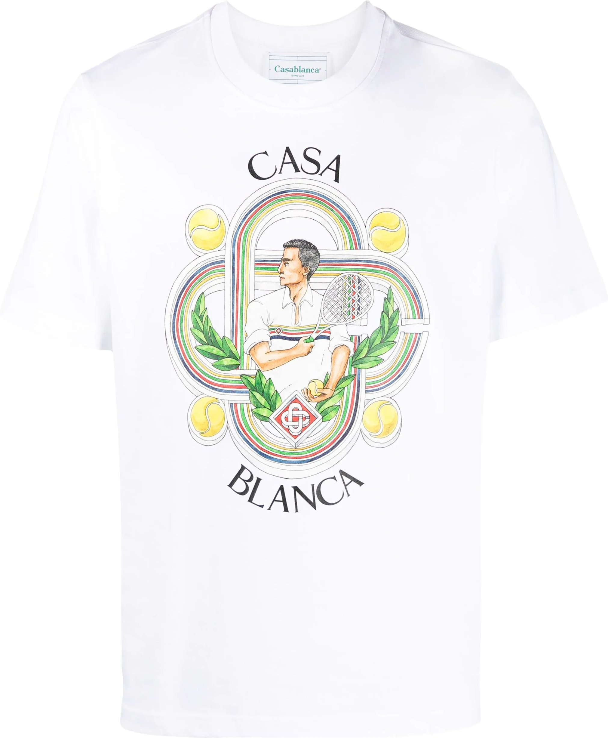T-Shirt mit Casablanca Le Joueur-Print in Weiß