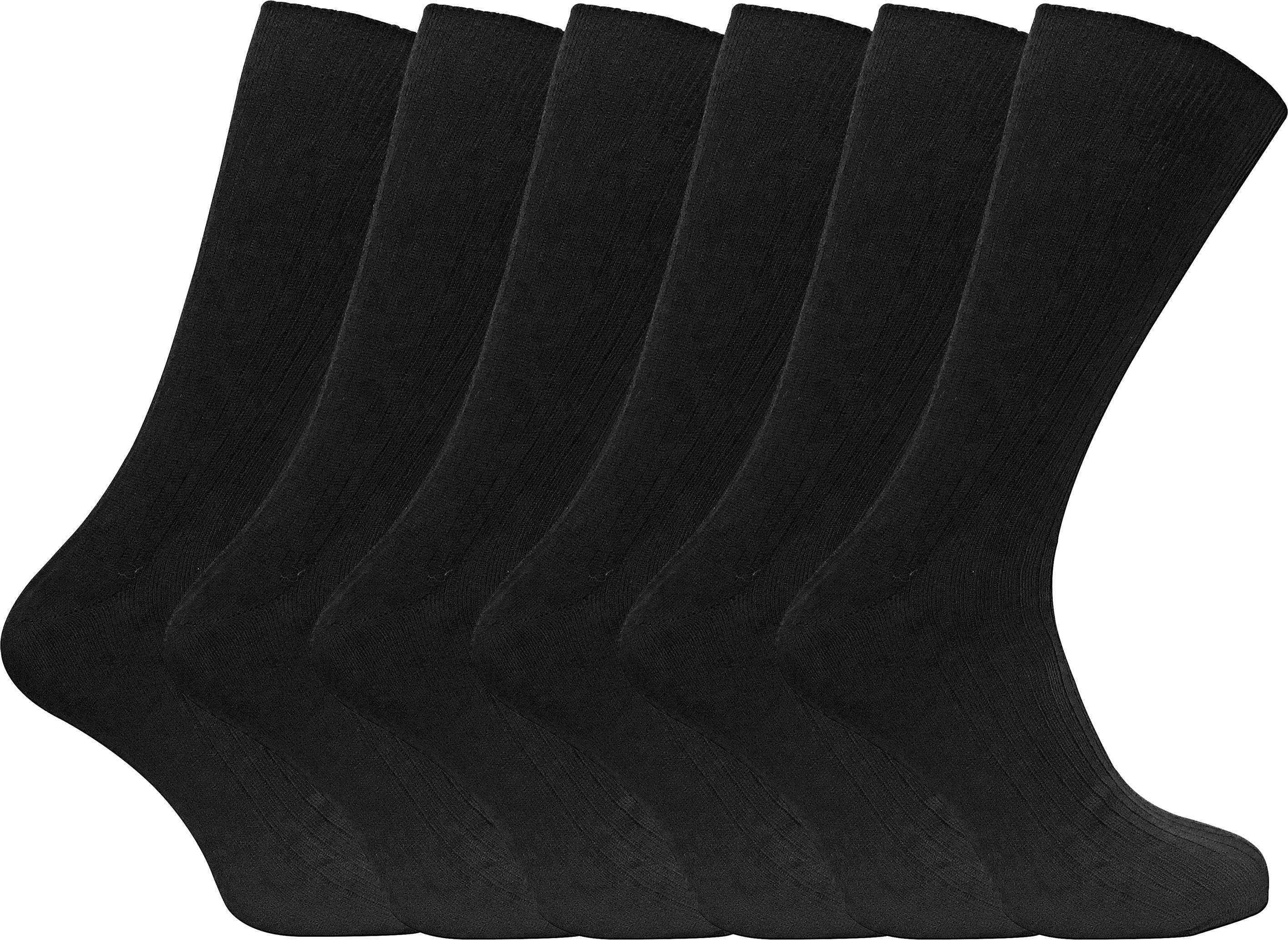 Thumbnail - 6 Pack Herren weich 100% Baumwolle atmungsaktiv farbig gerippt Kleid Socken