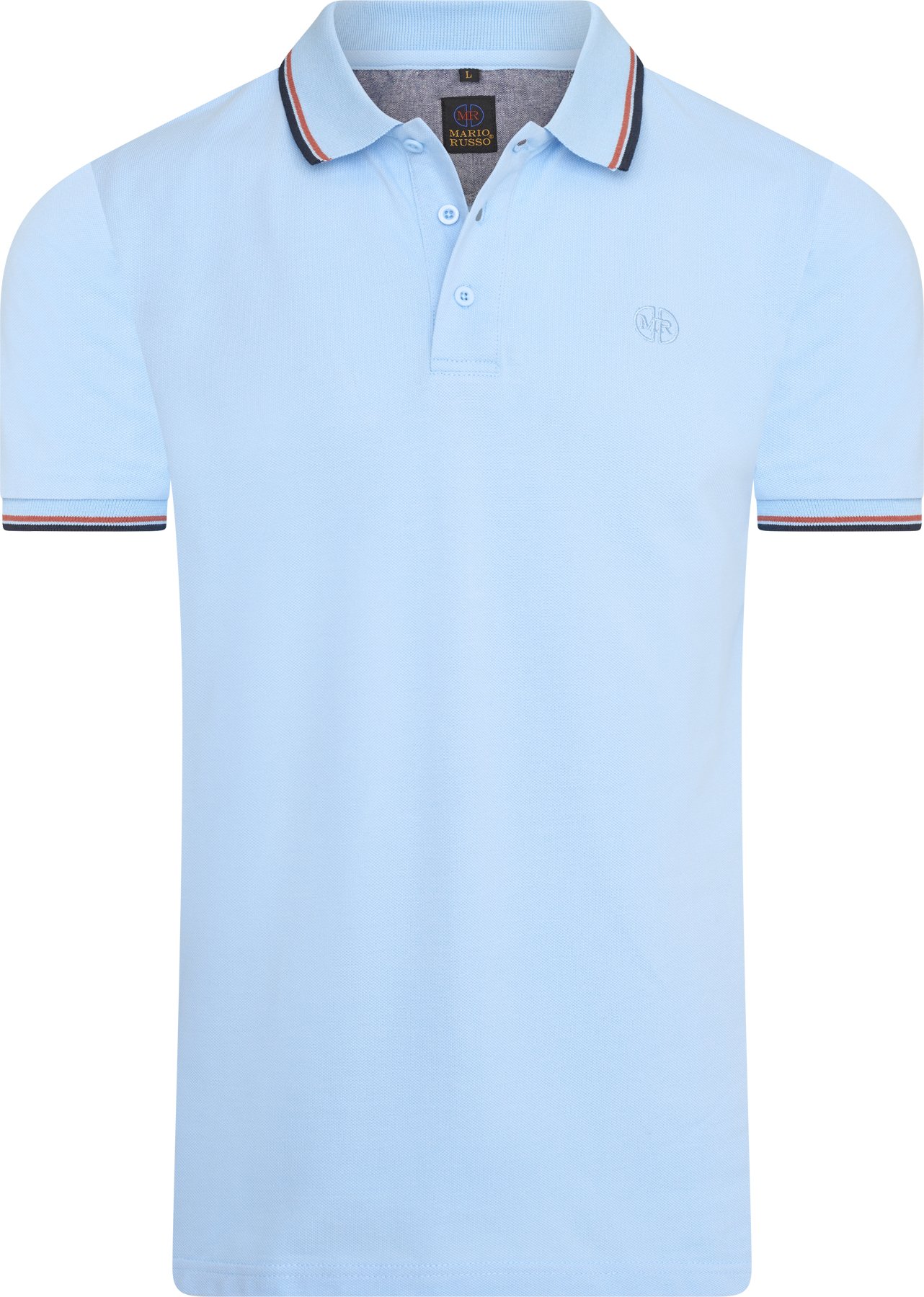 Tipped Polo Edward von Mario Russo in der farbe Blau und in größe XL.