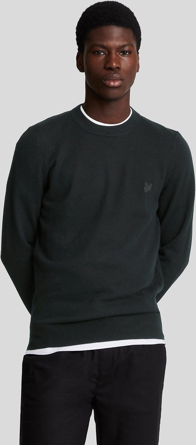 Thumbnail - Lyle & Scott Tonales Adler Lambswool Rundhals-Pullover - Tiefschwarz