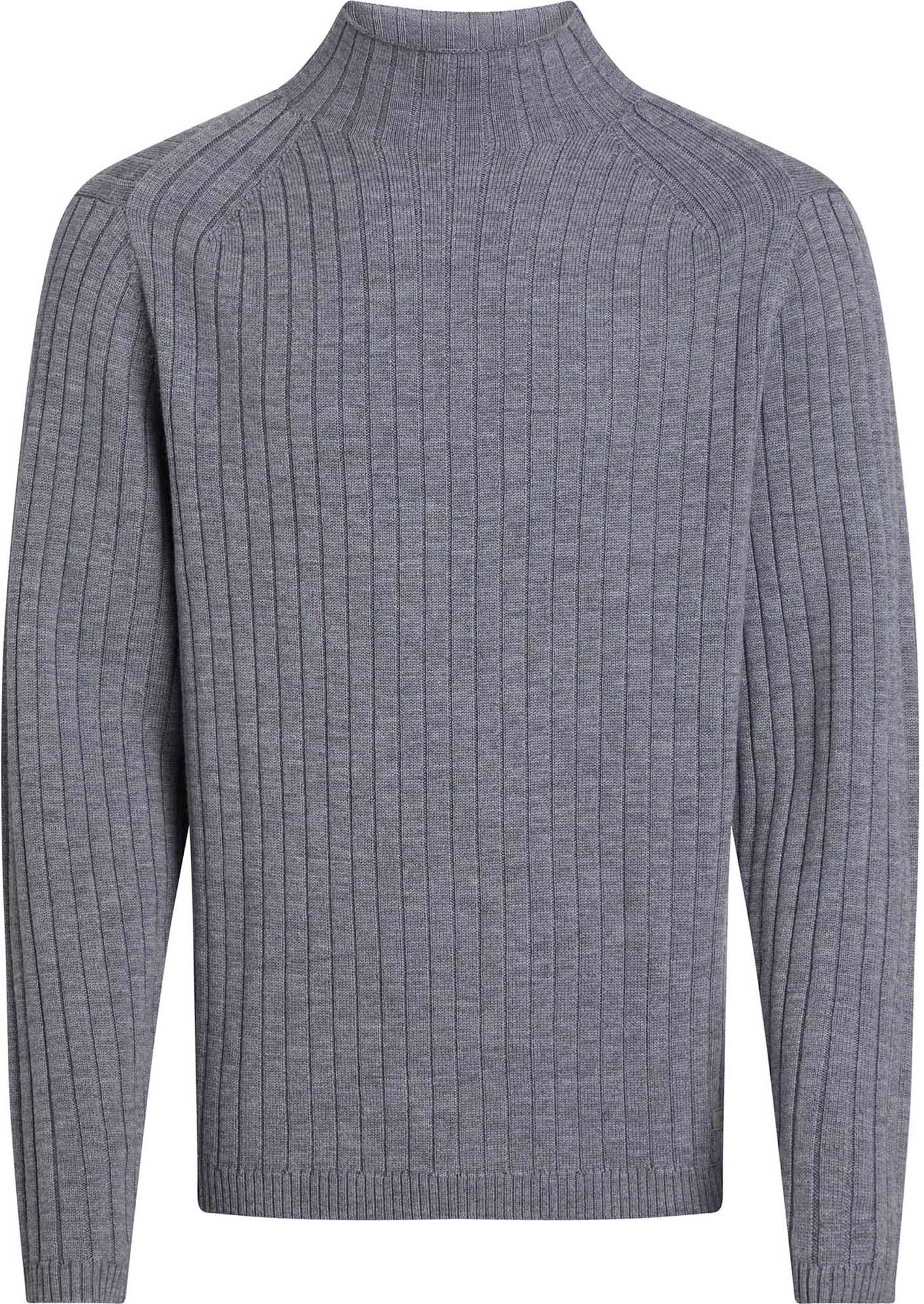 Calvin Klein Merino-Ripppullover mit Rundhalsausschnitt