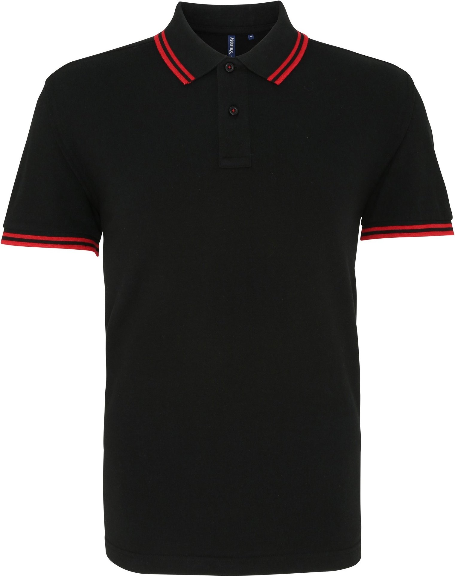 Asquith & Fox Herren Classic Fit Tipped Polo Shirt (Schwarz/Rot)
