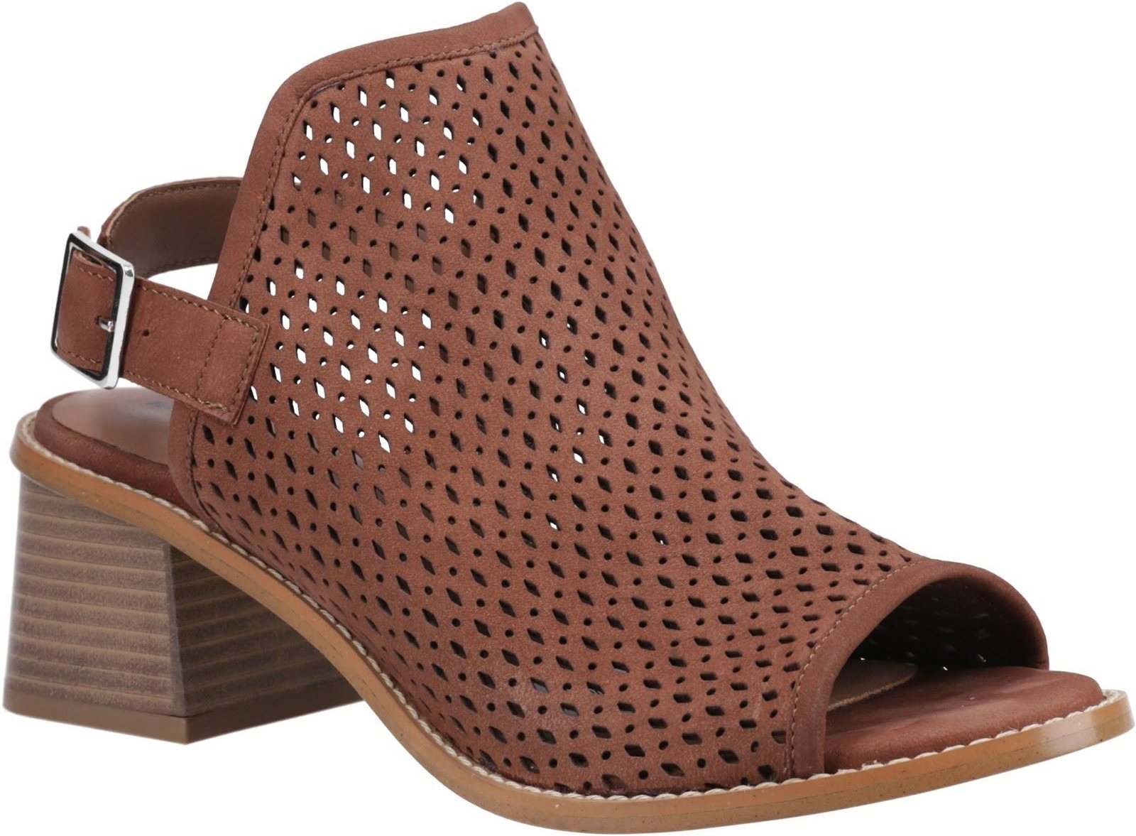 Hush Puppies Louise Heeled Damen Sandalen Aus Braunem Leder