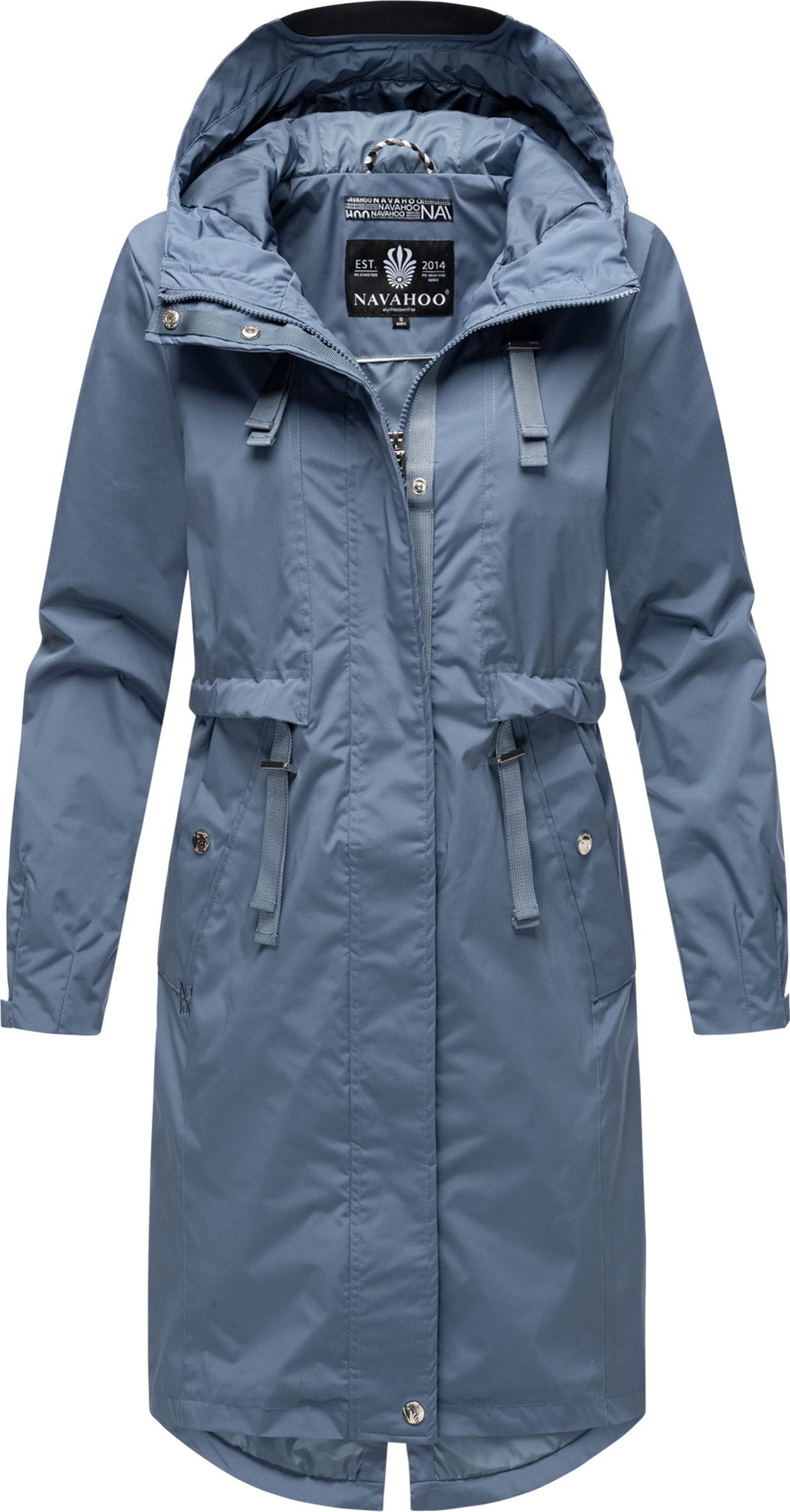 Navahoo Silberperle Damen Übergangsjacke – leicht & lang geschnitten