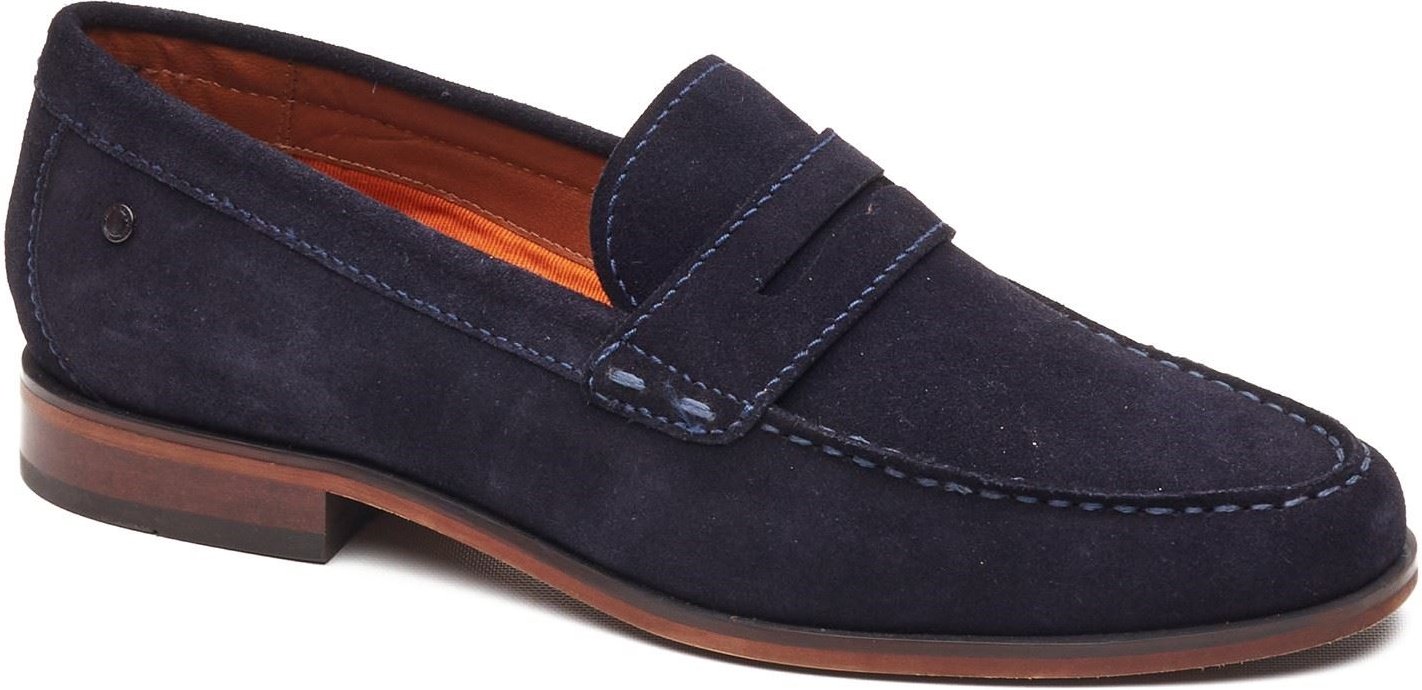 Base London Slate Slipper Leder Herren Navy Slipper