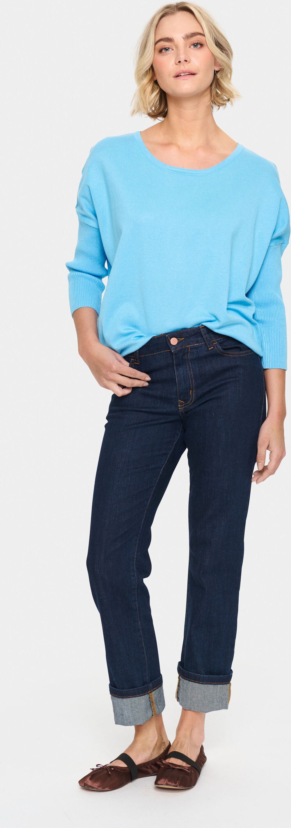 Strickpullover mit lässigem Schnitt blue