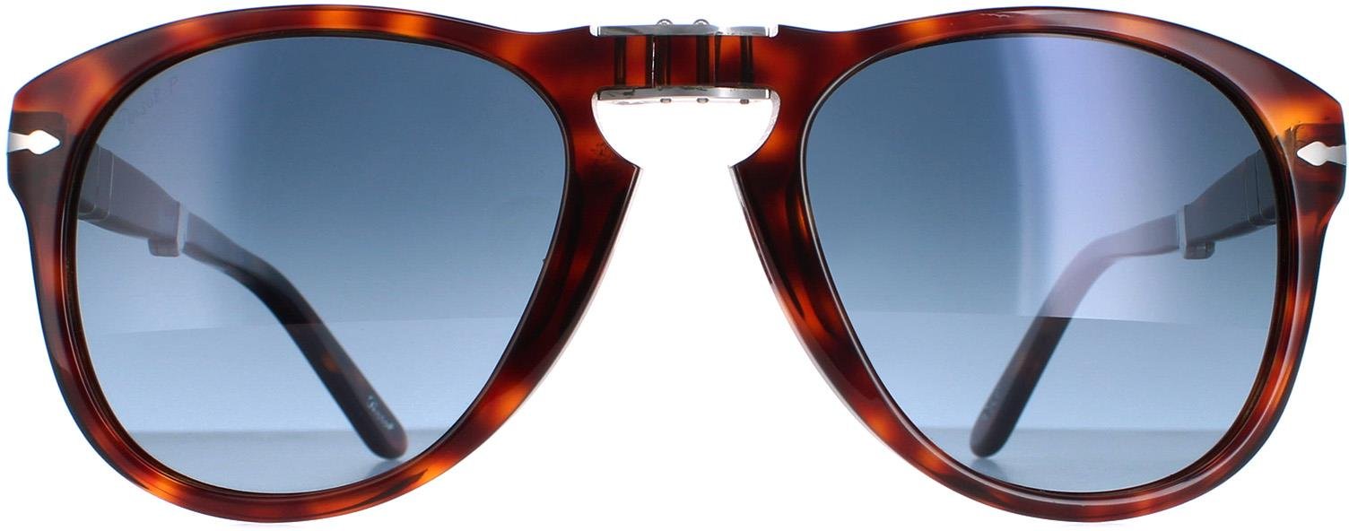 Persol Aviator Herren Braune Havana Blau Gradient Polarisierte Sonnenbrille