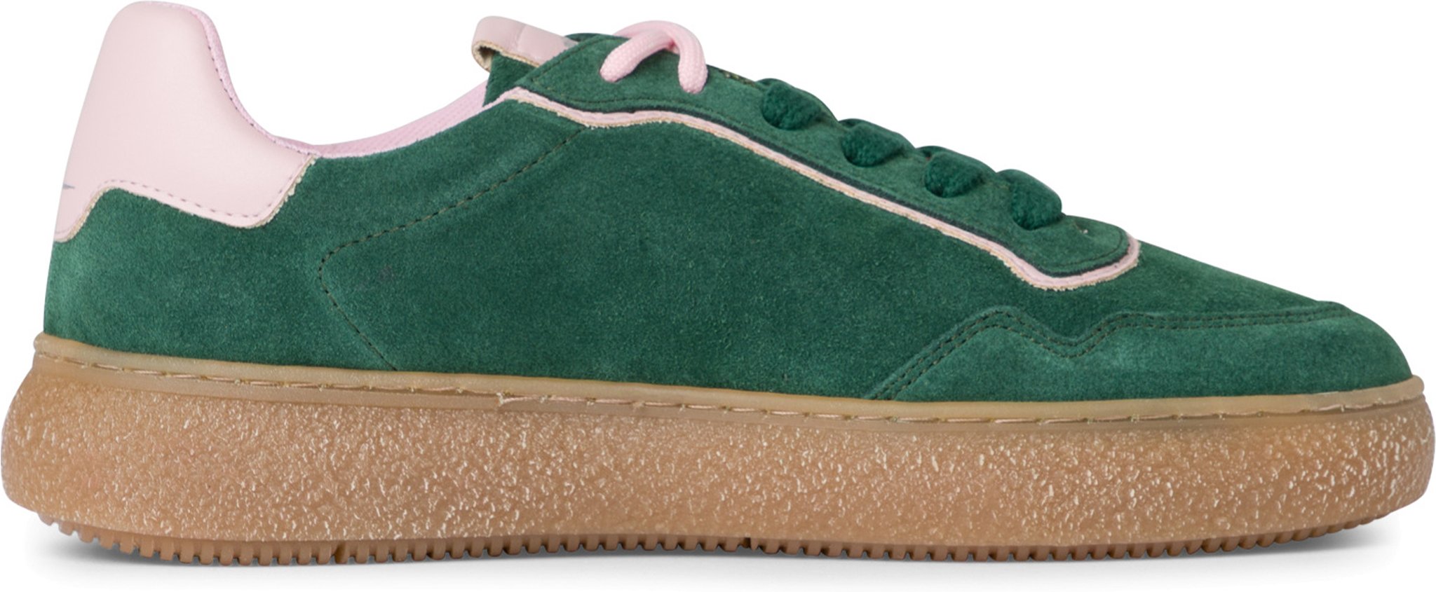 Tamaris Damen Grün Rosa Leder Fashion Stripe Schnür-Sneakers