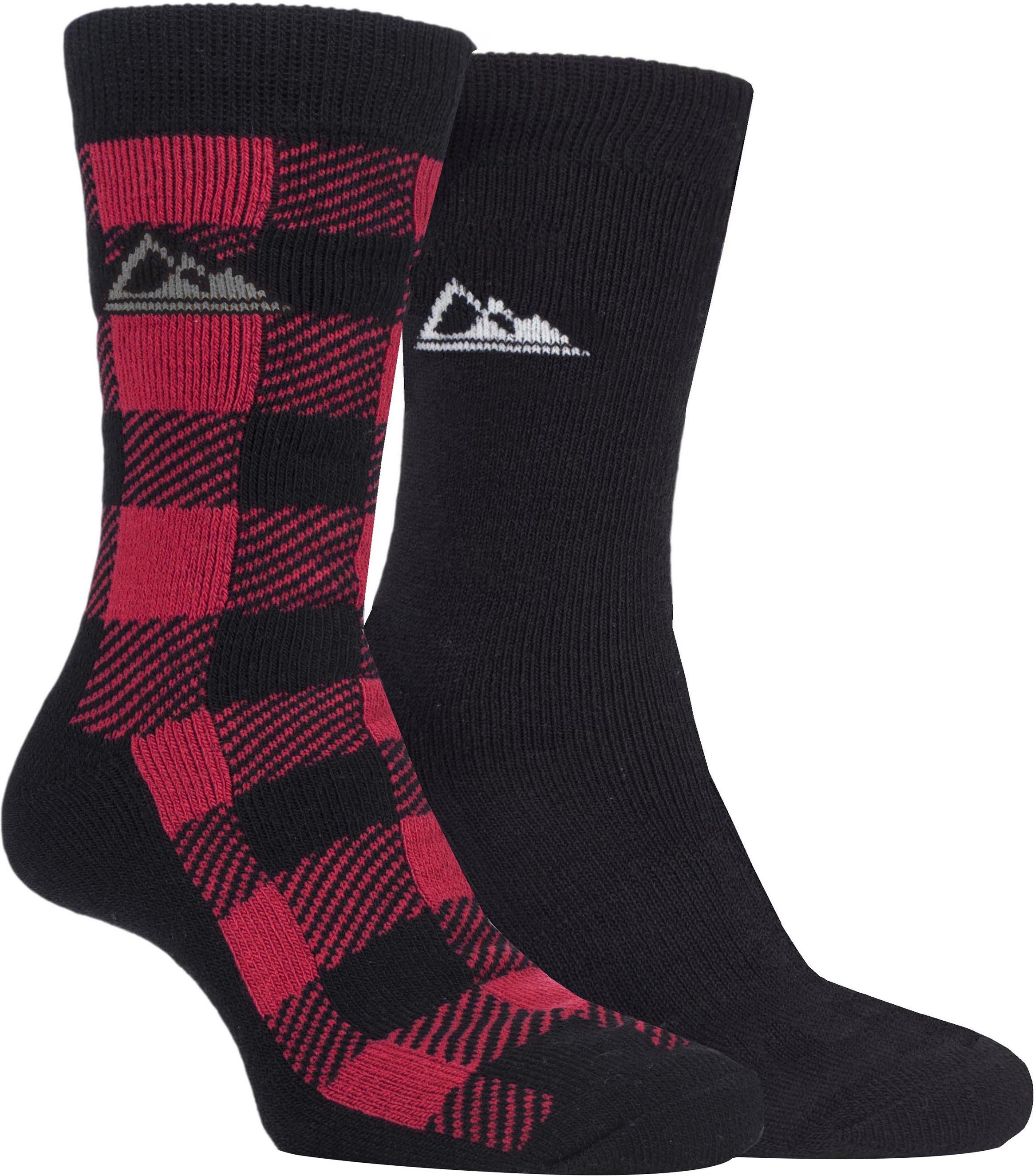 Storm Bloc - 2 Paar Herren dicke gepolsterte gemusterte Winter warme thermische Stiefel Socken für Wandern - SBMS037BLK