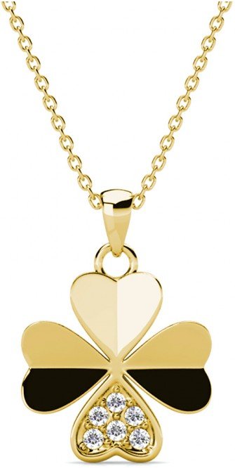 Kleeblatt-Anhänger - Gold und Kristall