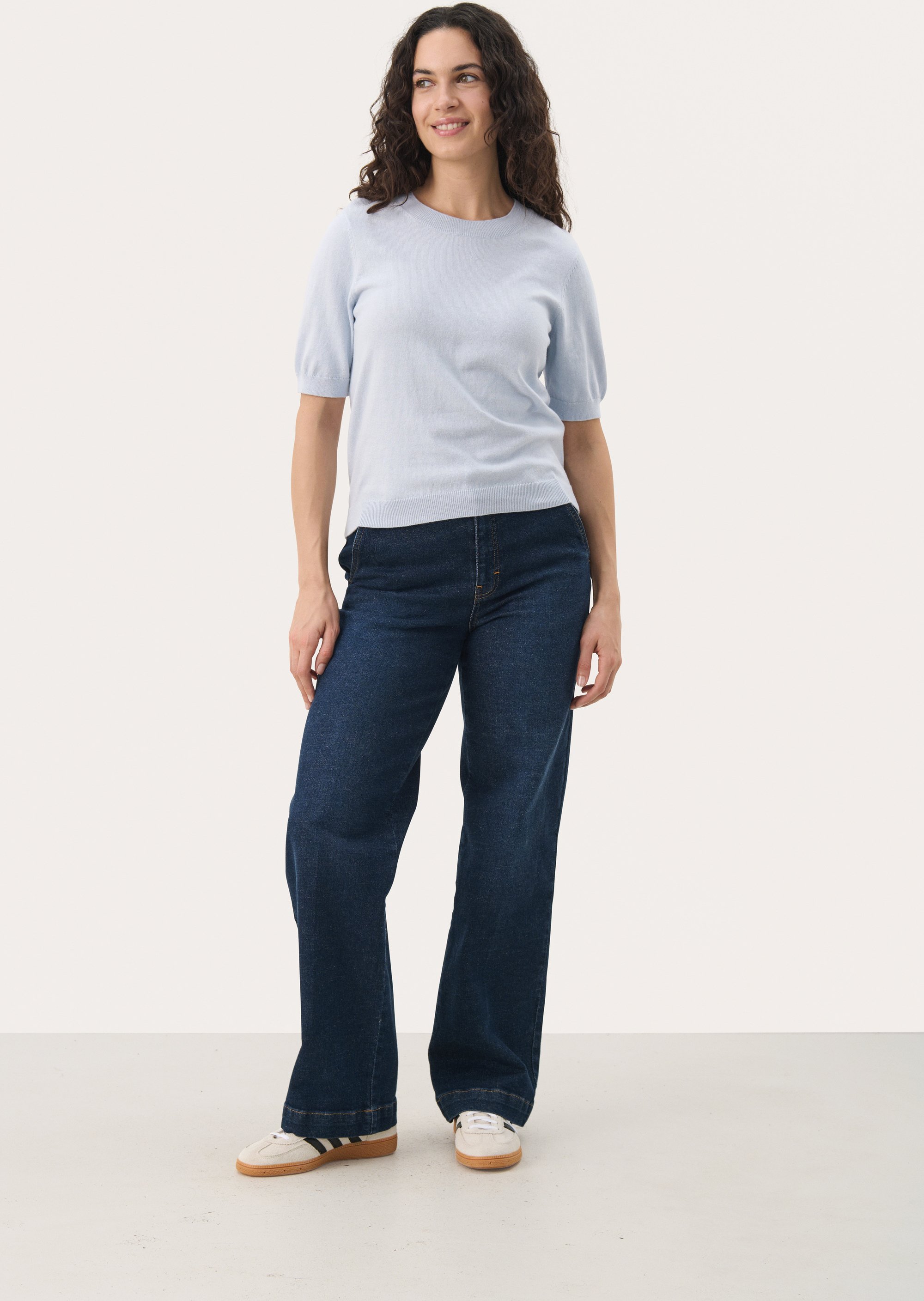 Strickpullover Gerade Passform blue