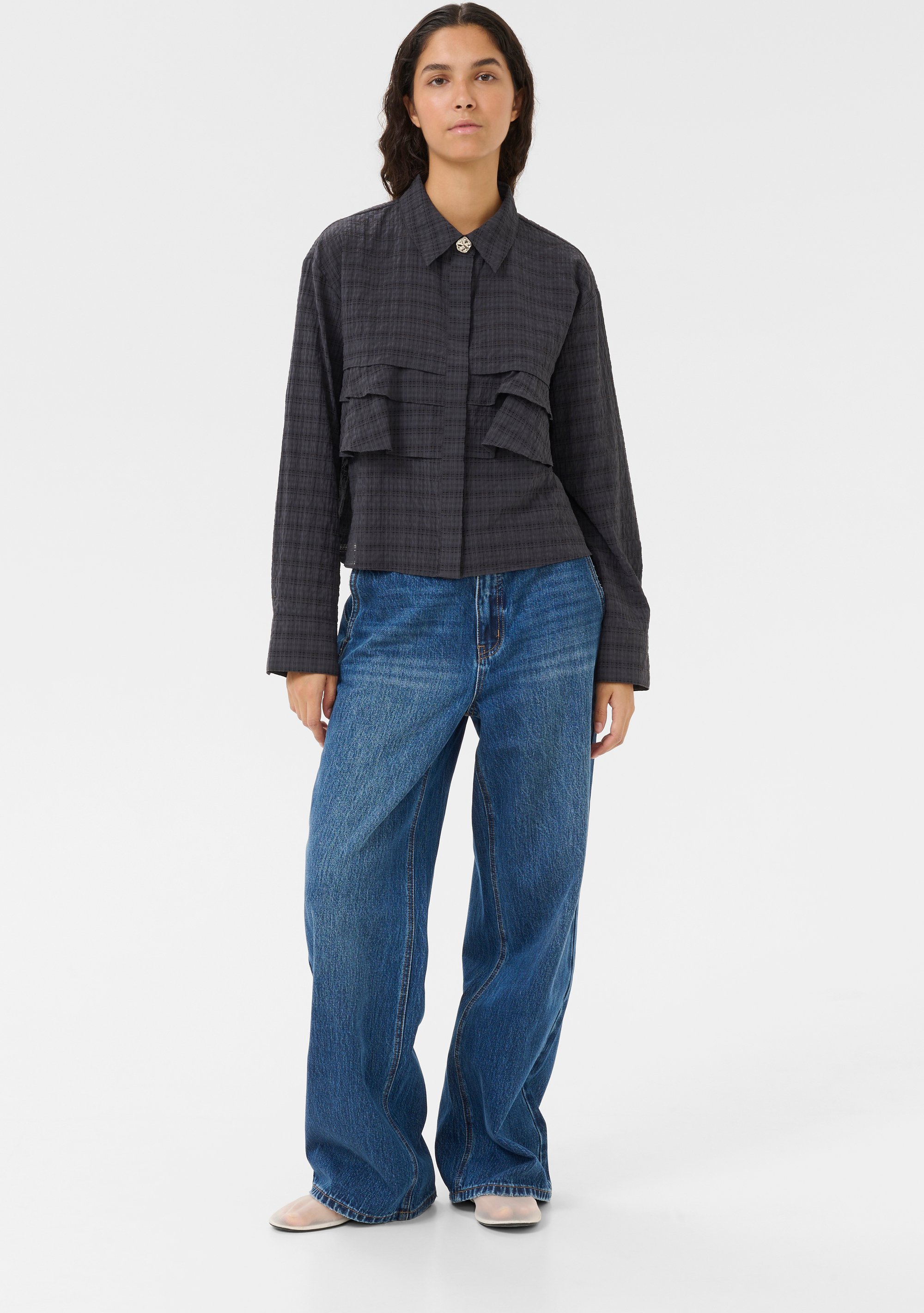 Langarm - Hemd KBAyo Baggy fit navy