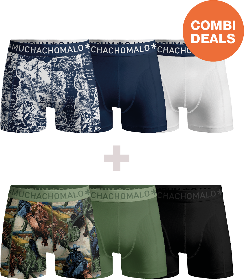 Muchachomalo Herren Boxershorts – 3+3 Stück – Herren Unterhosen