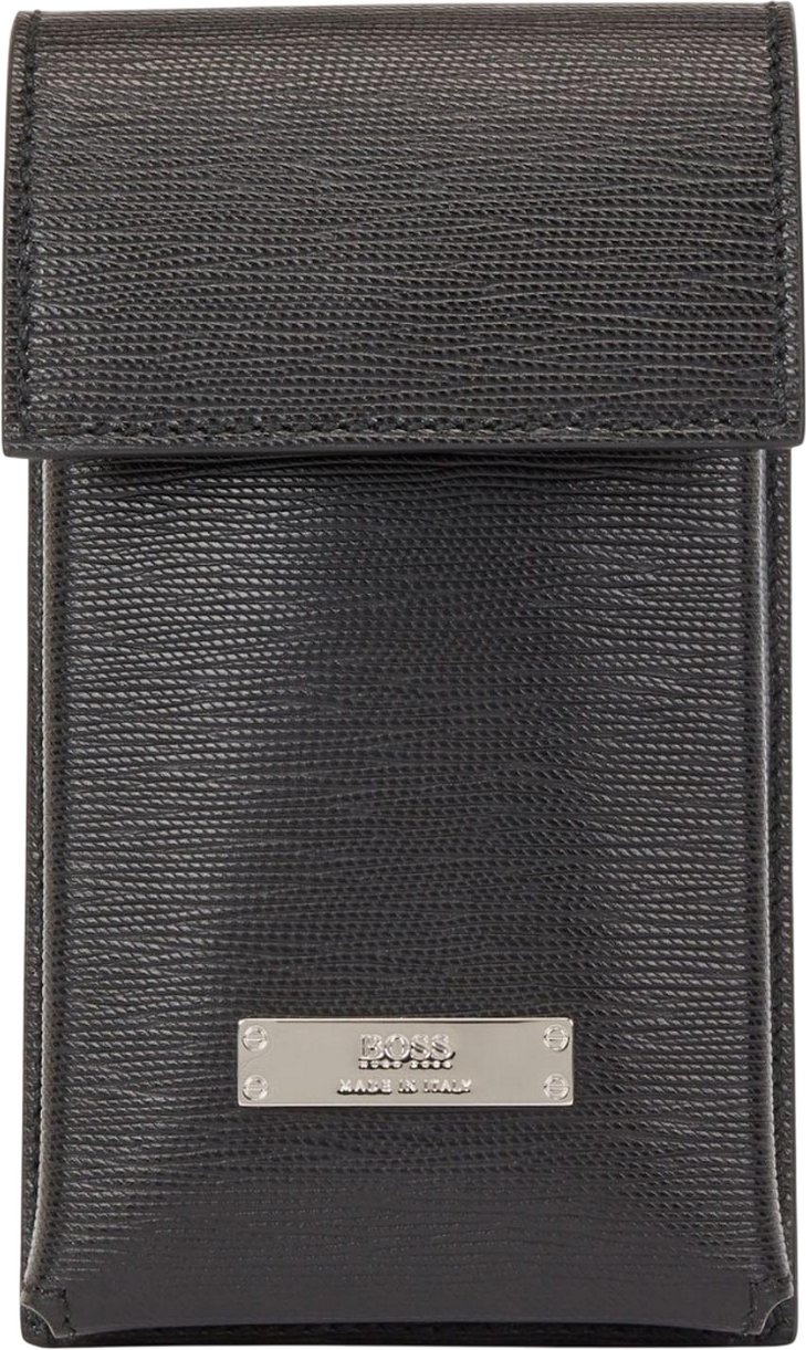 Hugo Boss - "GalleryA" Brustbeutel, Italienisches Leder (Schwarz)