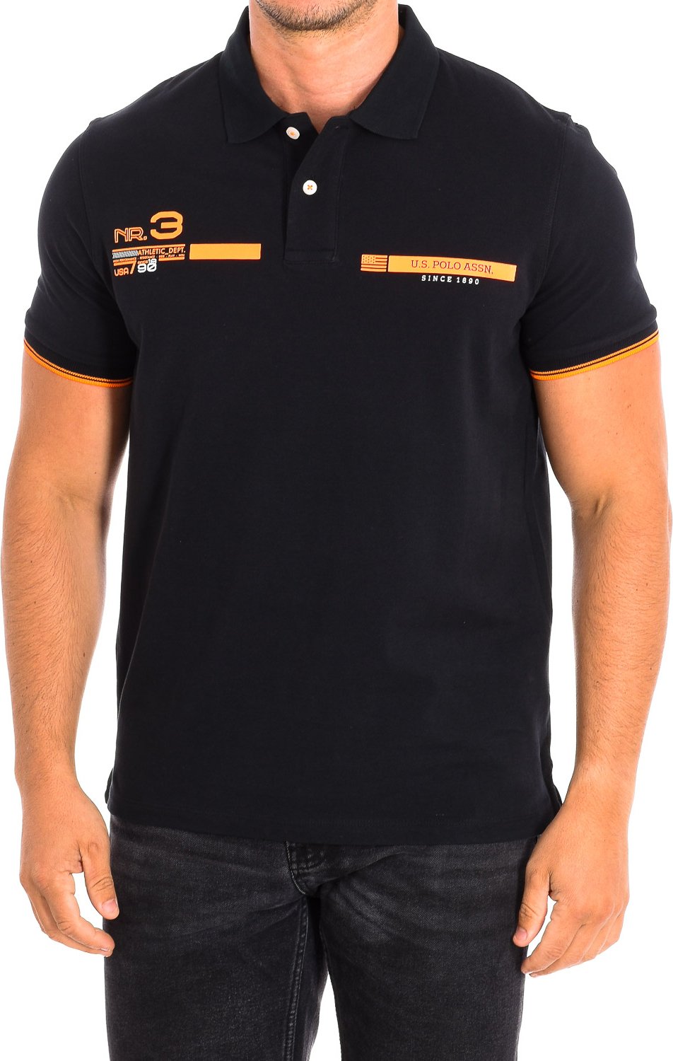 NTRE Kurzarm-Polo mit Kontrast-Reverskragen 64122 Herren