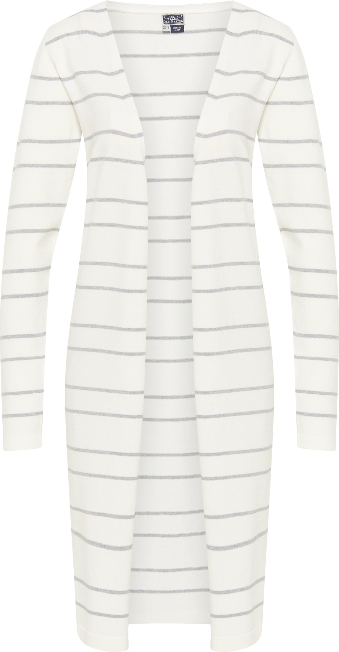 Thumbnail - Dreimaster Cardigan Damen Wollweiss Grau Melange