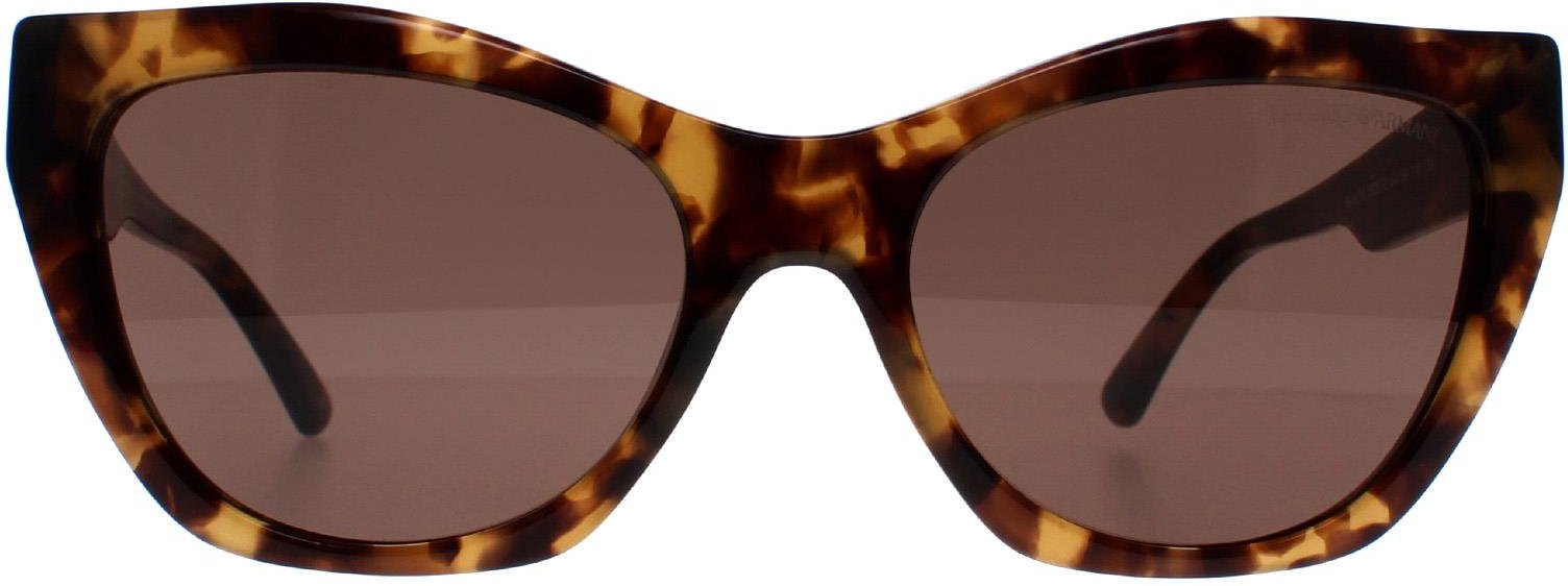 Emporio Armani Cat-Eye Damen Sonnenbrille Glänzendes Braun Havanna Braun EA4176