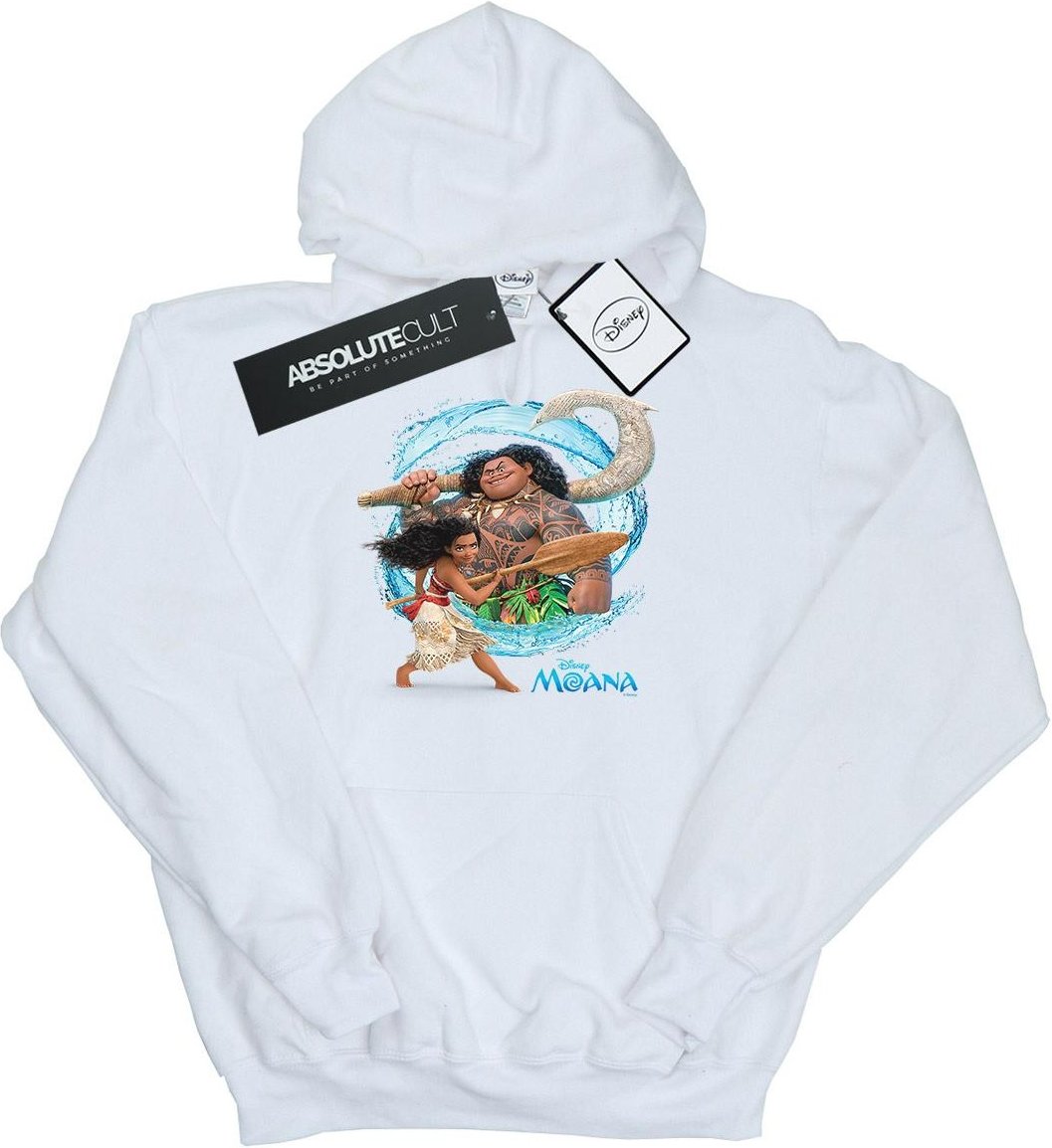 Disney - "Moana And Maui Wave" Kapuzenpullover für Mädchen (Weiß)