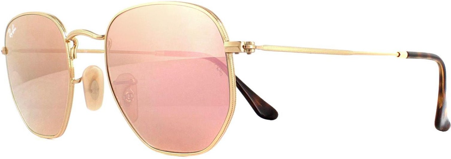 Ray-Ban Square Unisex Gold Kupfer Flash Spiegel RB3548N Sechseckig