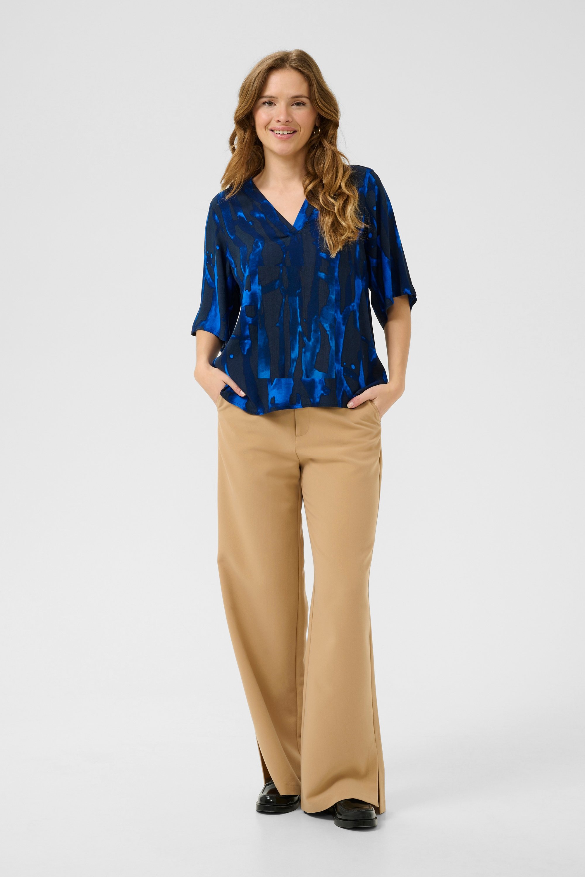 Kurzarm-Bluse CUashley Relaxed fit navy blue