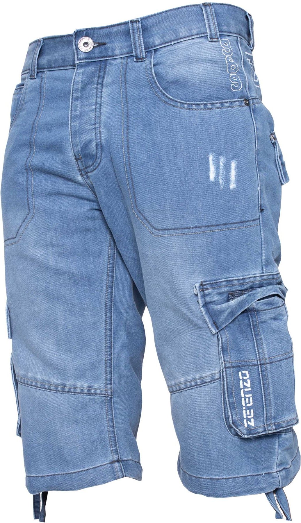 Thumbnail - Enzo Herren Cargo Combat Denim Shorts