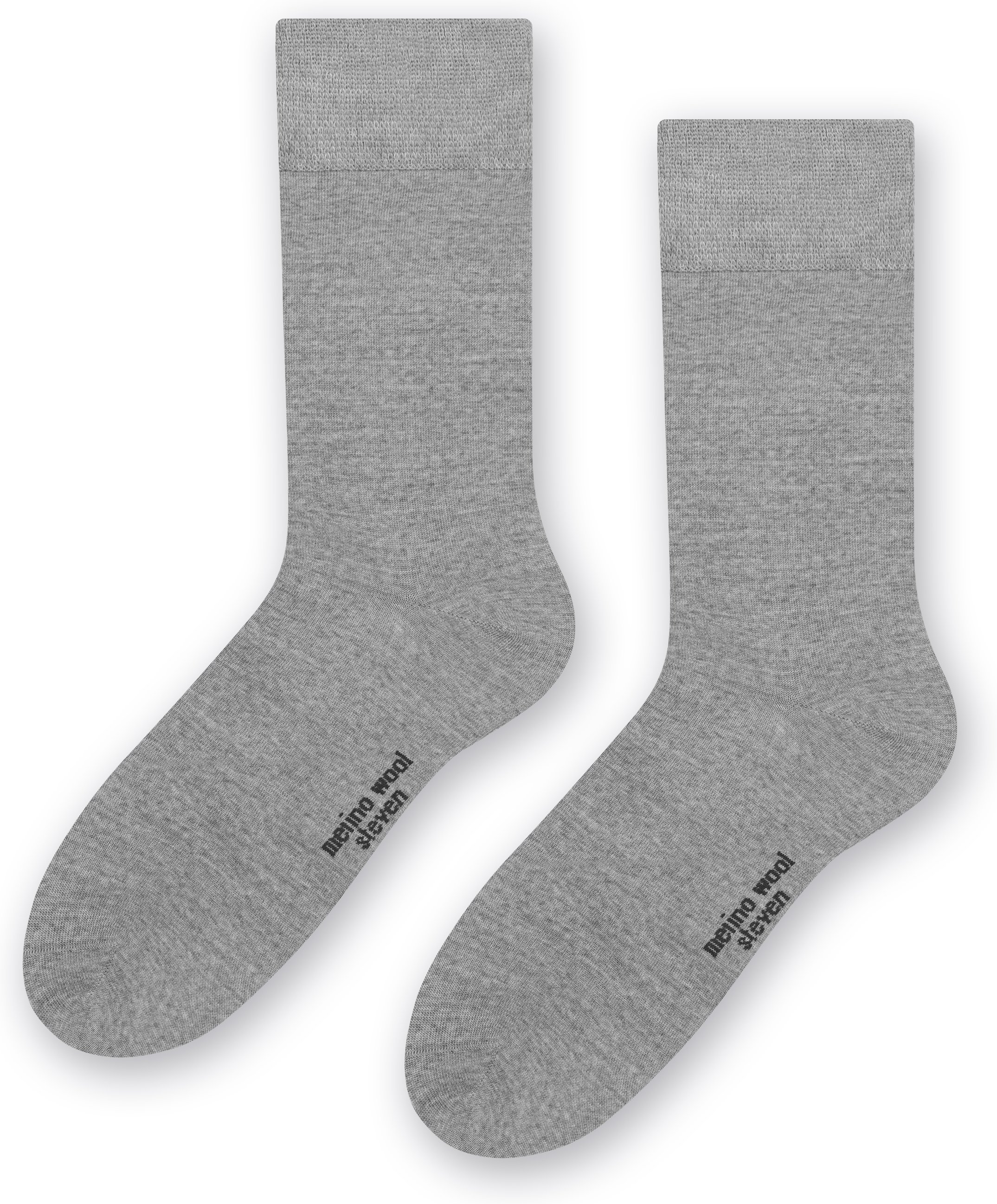 Herren Merinowolle Socken | Steven | Warme gestrickte gerippte Kleid Socken - Hellgrau