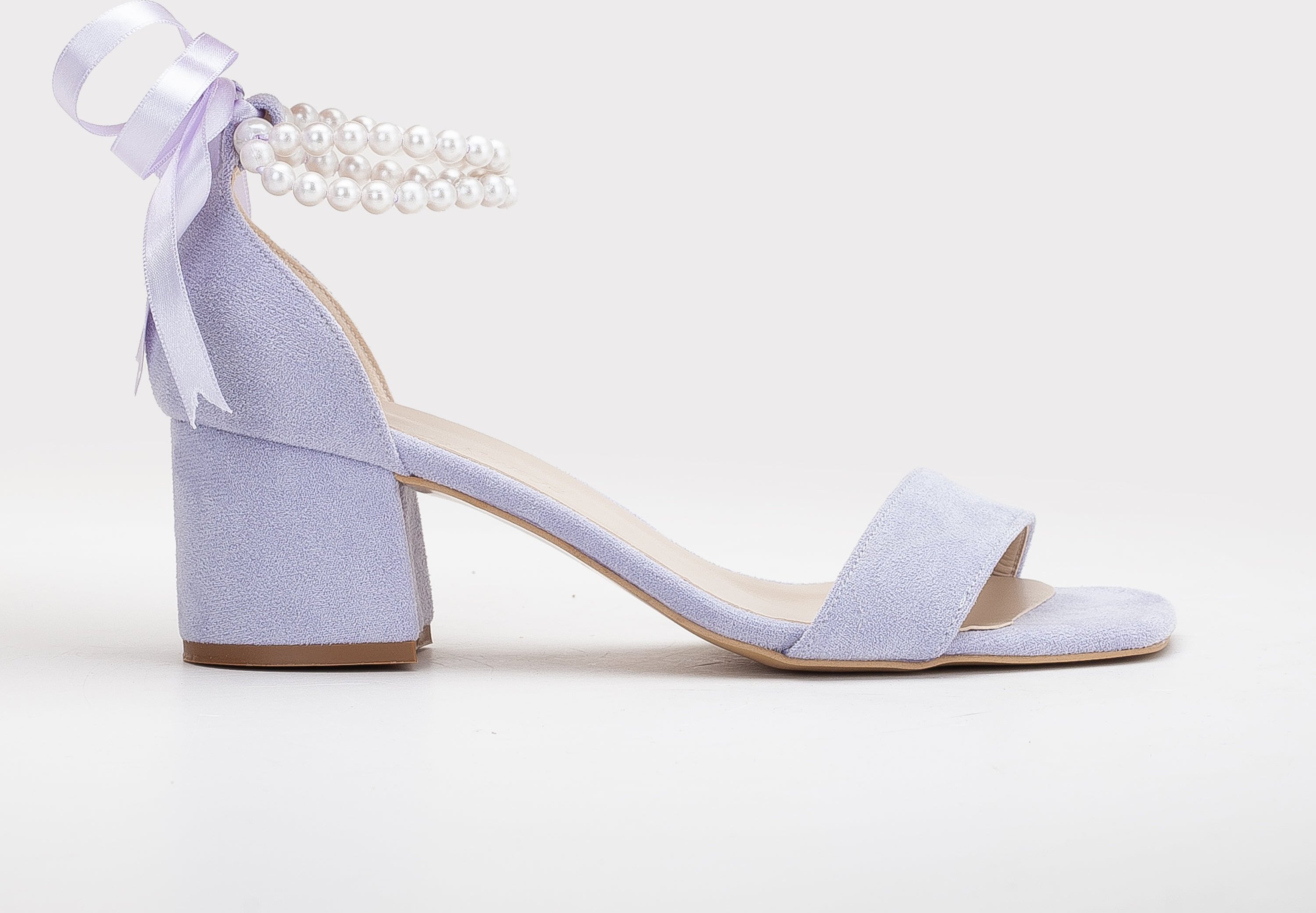 Illy Niedrig Block Absatz Sandalen with Pearls