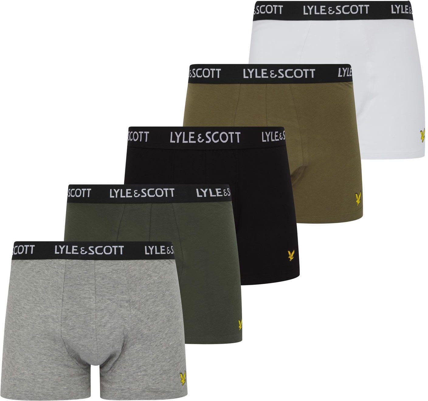 Lyle & Scott - "Core" Boxershorts für Herren(5er-Pack) (Grün/Schwarz/Weiß/Grau)