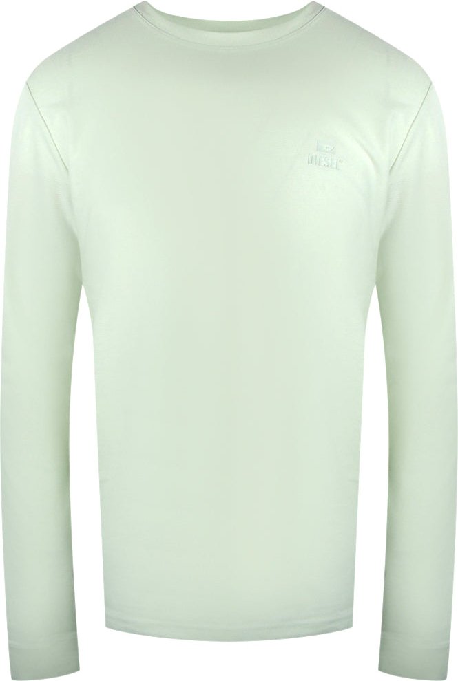 Diesel - Langärmliges T-shirt In Creme Mit Einfarbigem Logo