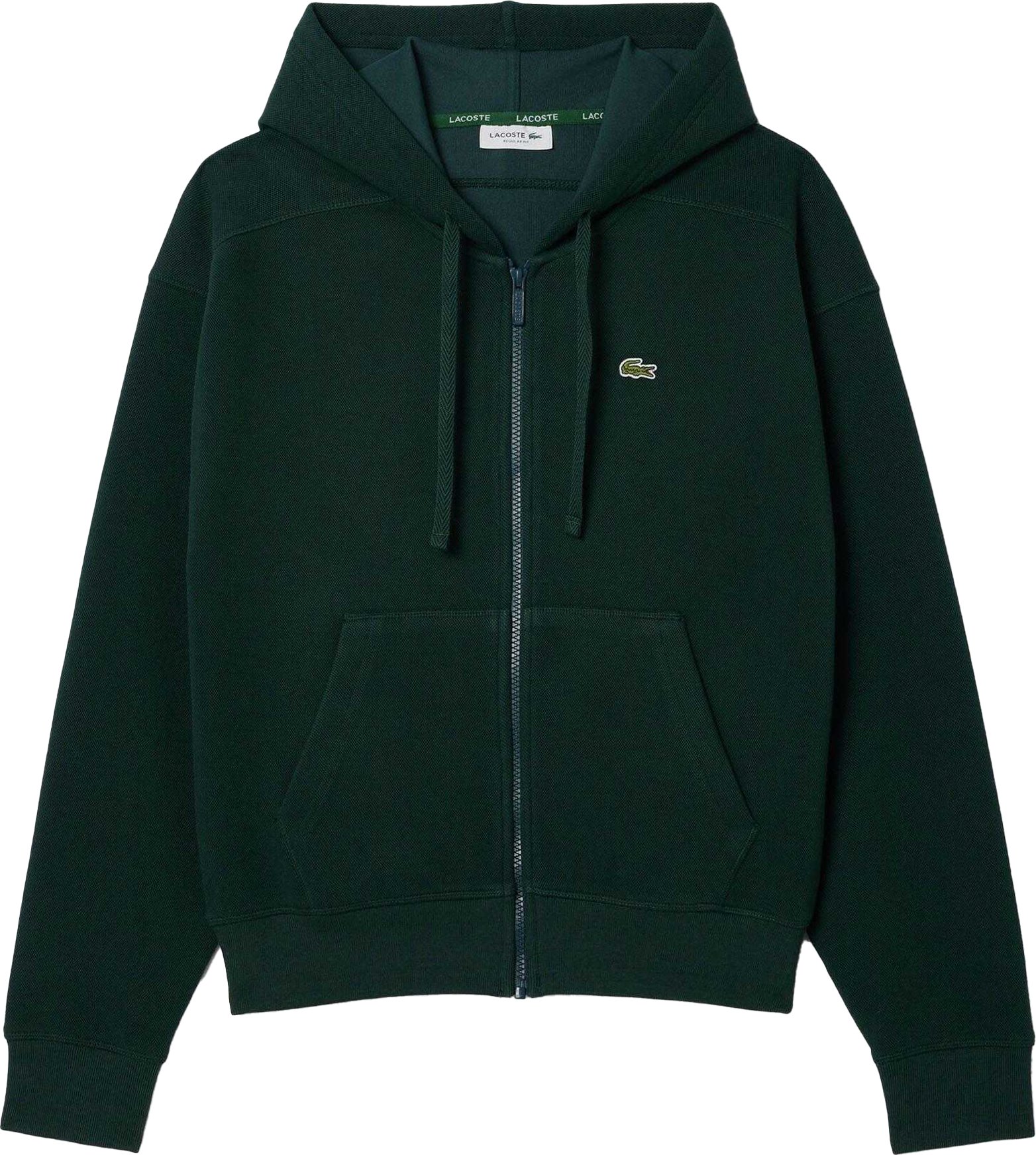 Lacoste - Hoodie mit durchgehendem Reißverschluss für Damen, Piqué (Grün)
