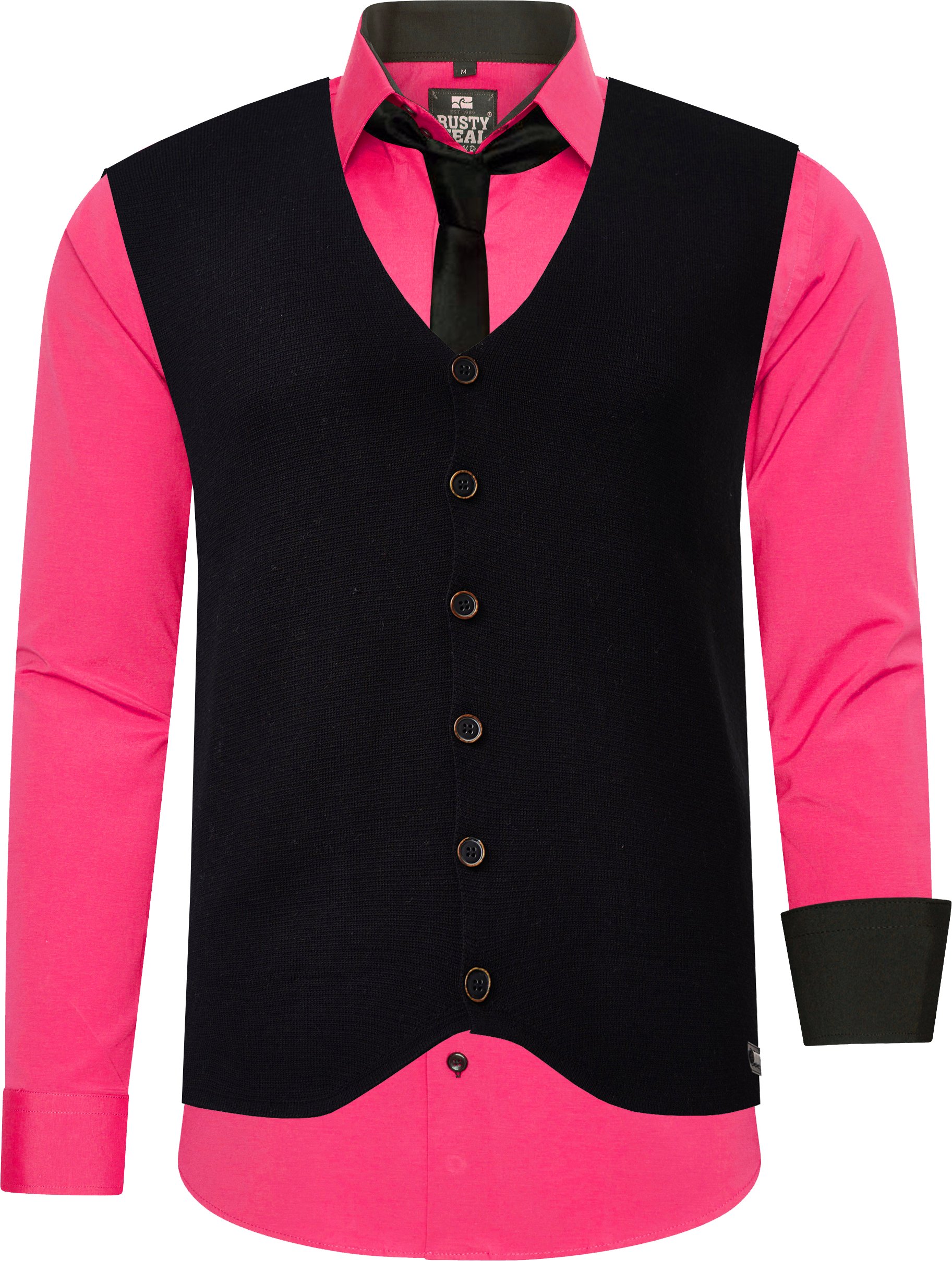 Hemd mit Weste und Krawatte 3er Set