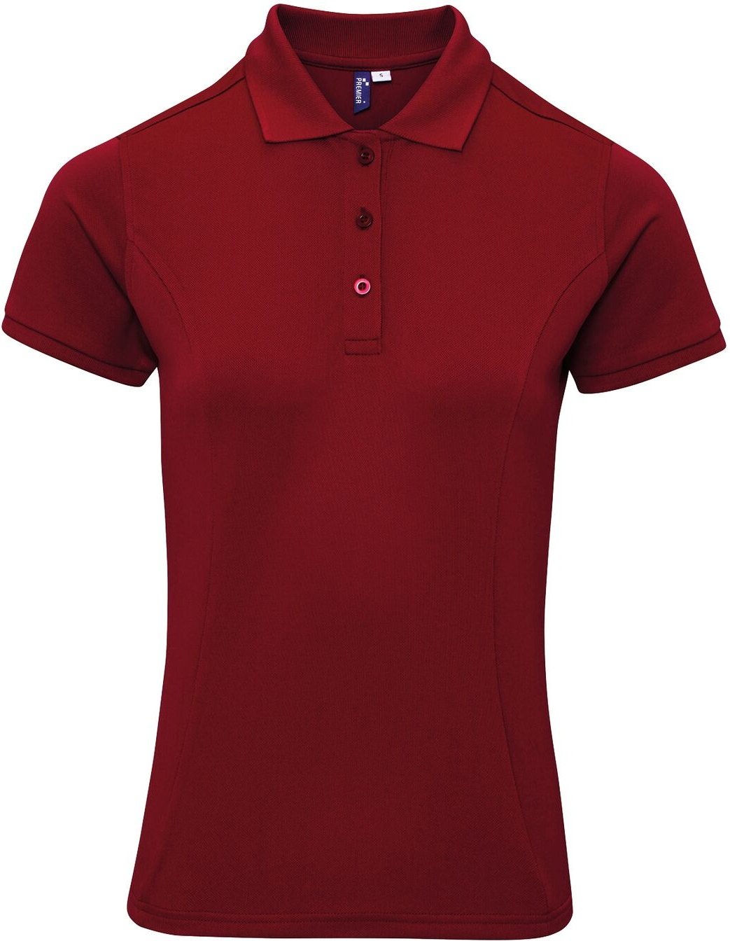 Premier Damen Polo-Shirt Coolchecker mit CoolPlus (Burgunder)