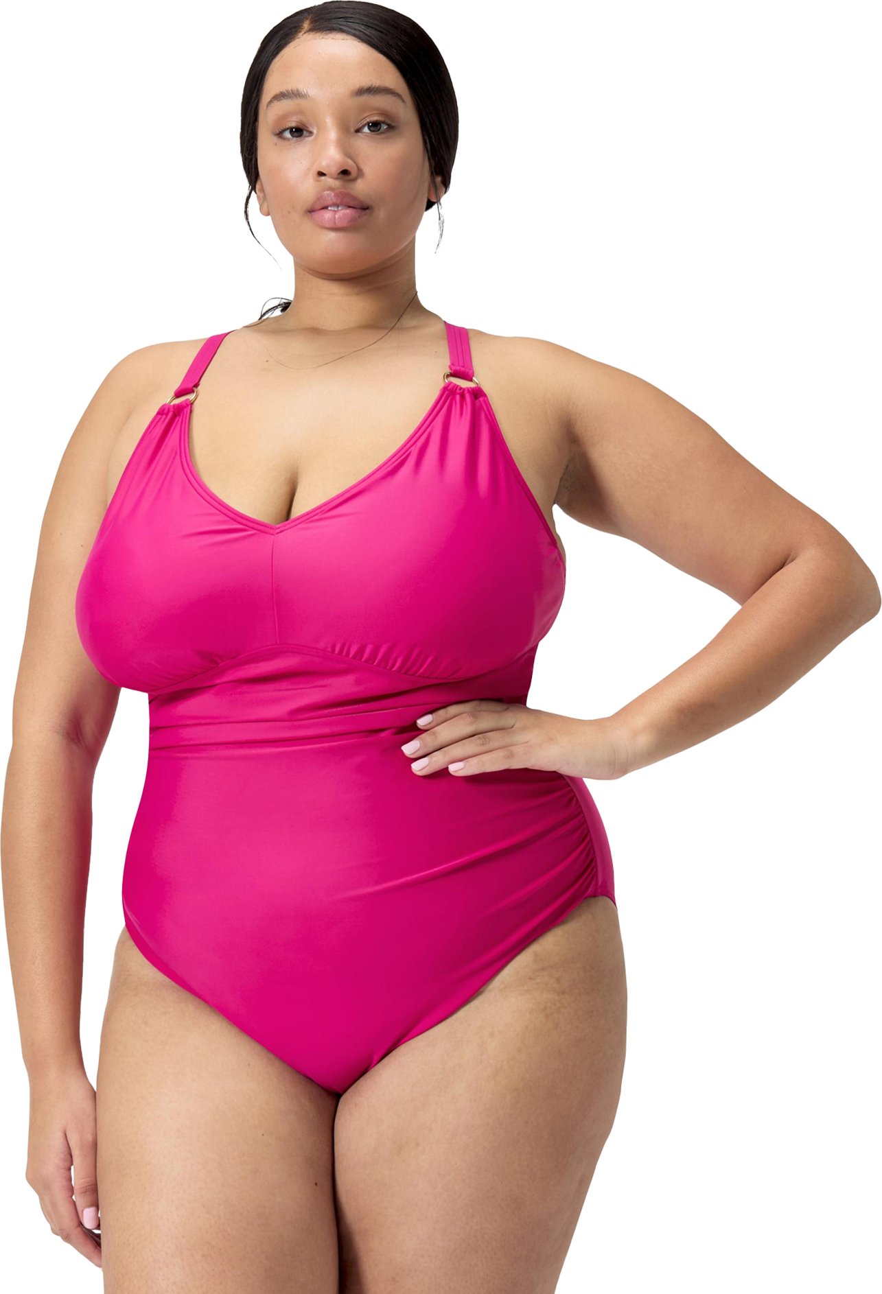 Speedo - "Shaping" Badeanzug V-Ausschnitt für Damen (Pink)