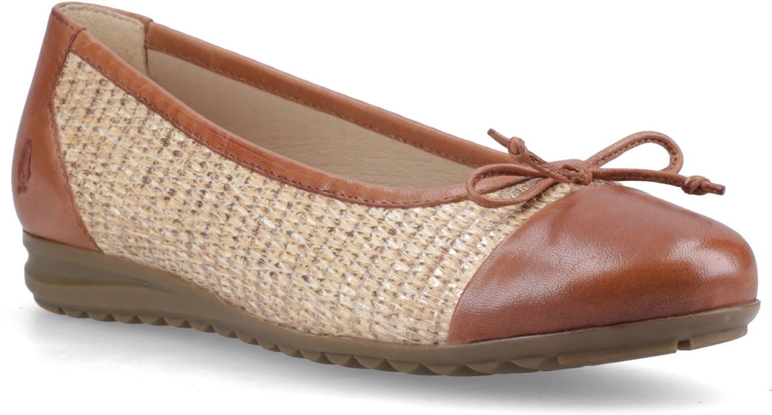 Hush Puppies Laurie Zehenkappe Leder Damen Tan Standard Ballerinas