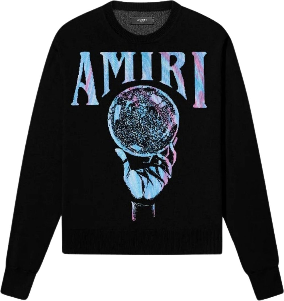 Amiri Crystal Ball Design Schwarzer Strickpullover