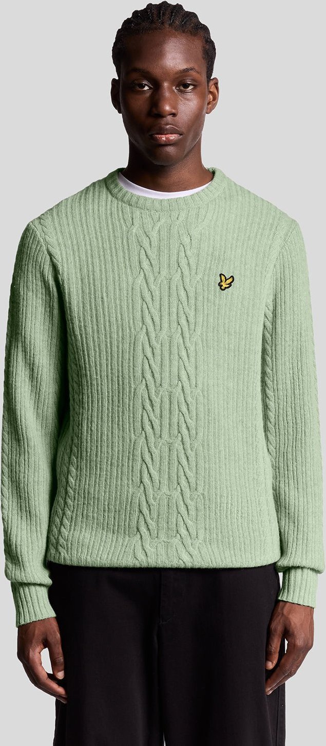 Lyle & Scott Gerippter Zopfmusterpullover - Blau