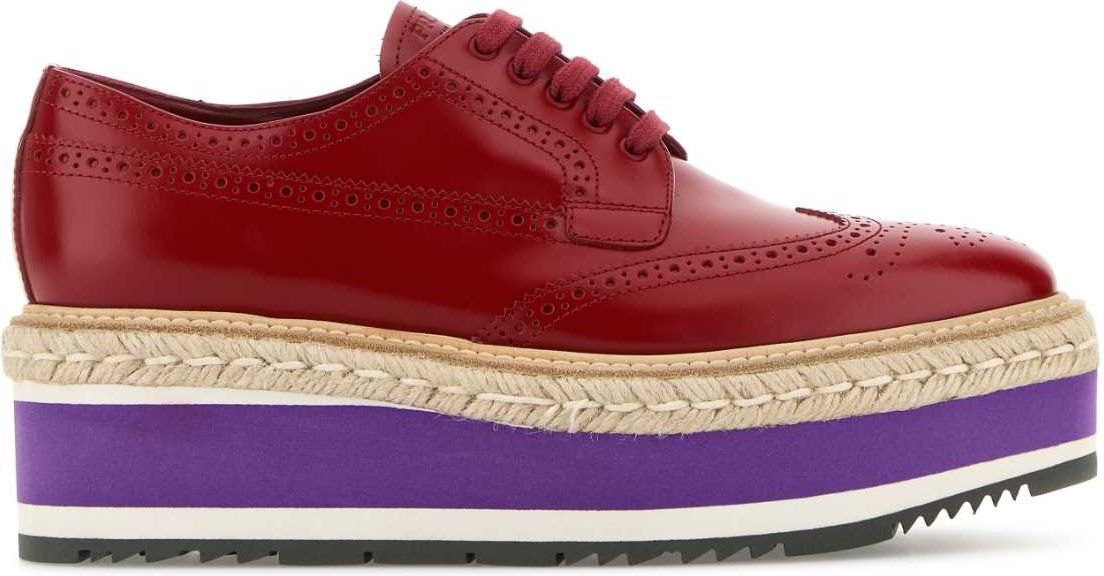 Rote Leder Schnürschuhe