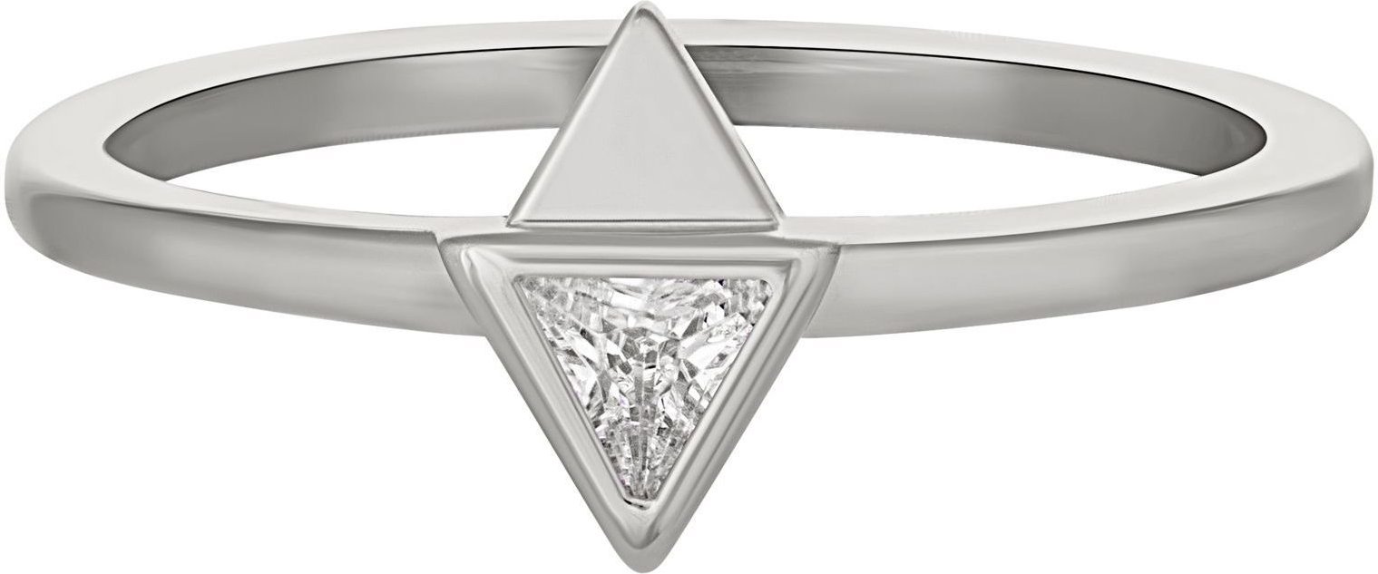 cai Ring 925 Silber rhodiniert mit Zirkonia Dreieck