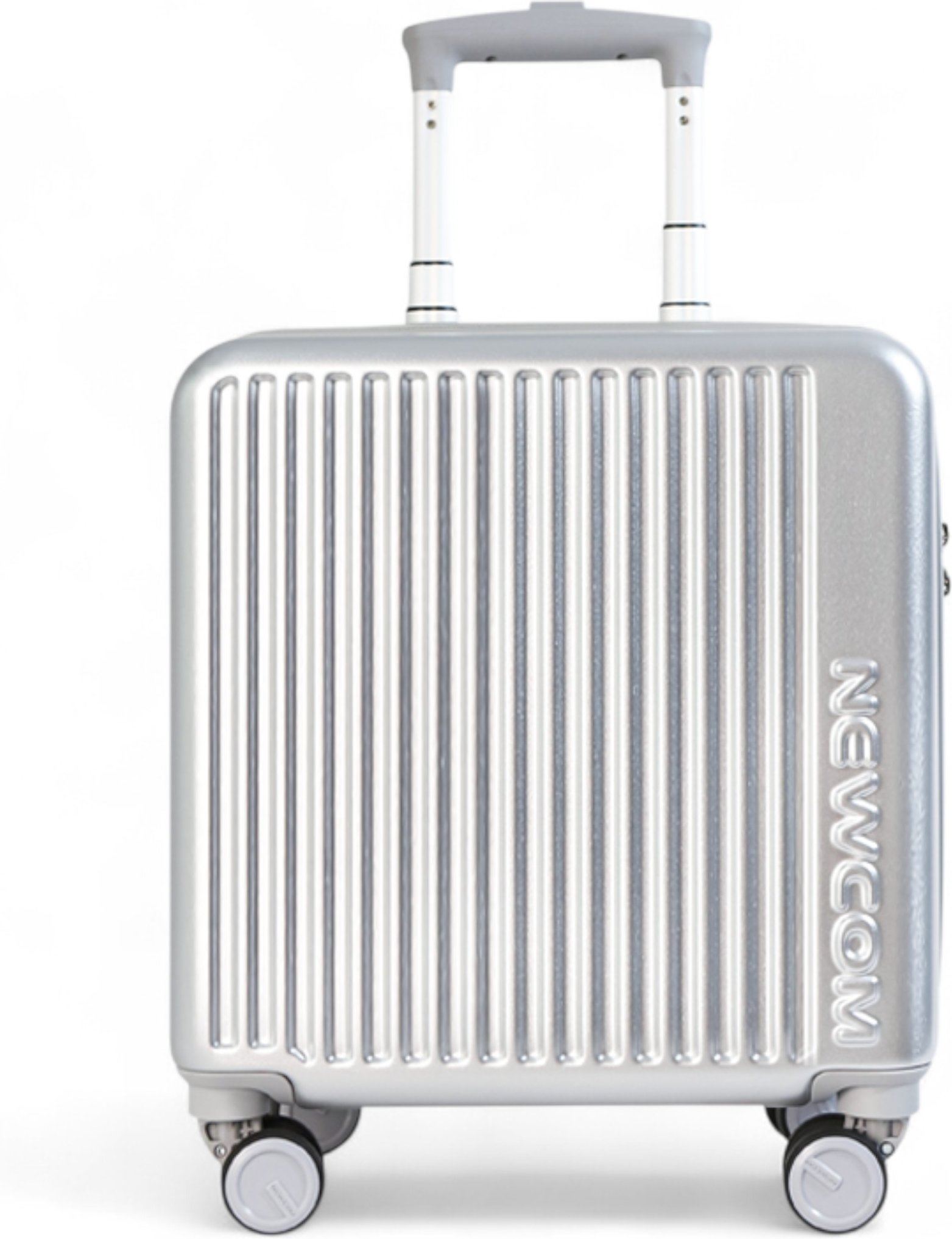 Hartschalen-Kabinenkoffer, 44 x 22 x 38 cm, silberfarben, TSA-sicher, geeignet für Easyjet, Ryanair