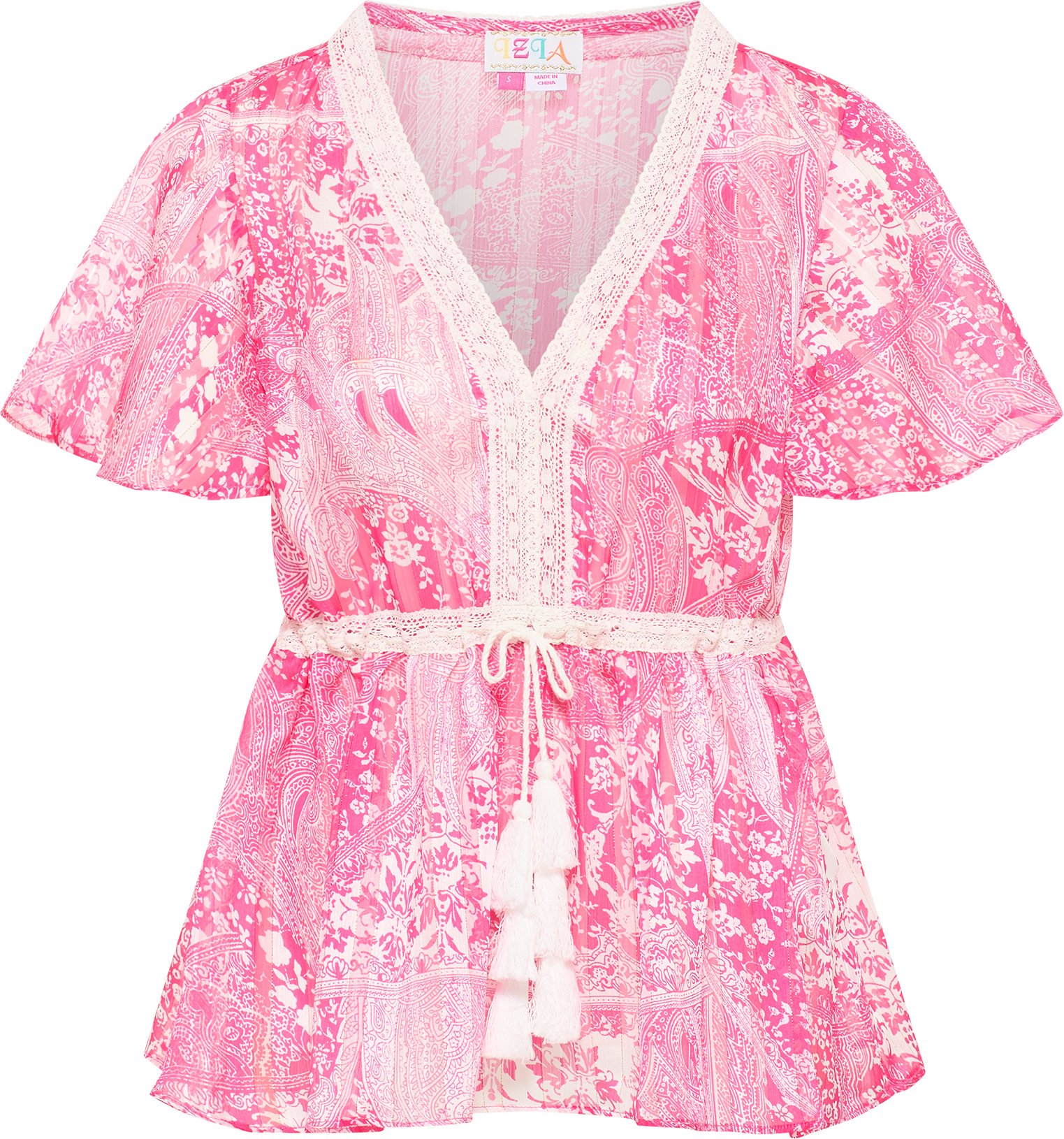 IZIA Bluse Damen rosa weiss