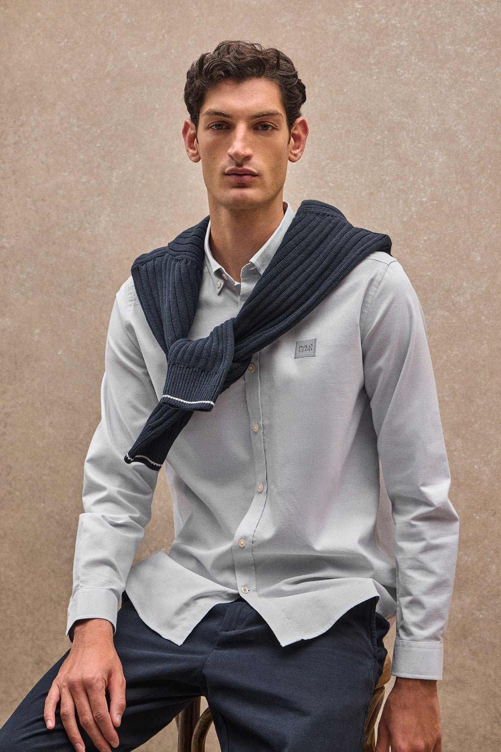 Hemd hellblau im Regular Fit mit Button-Down-Kragen und Polo Club Logo