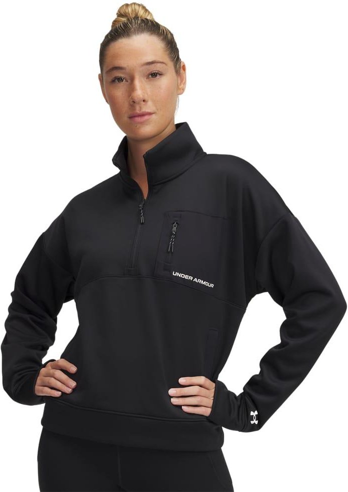 Thumbnail - Under Armour - Oberteil für Damen, mit kurzem Reißverschluss, Fleece (Schwarz)