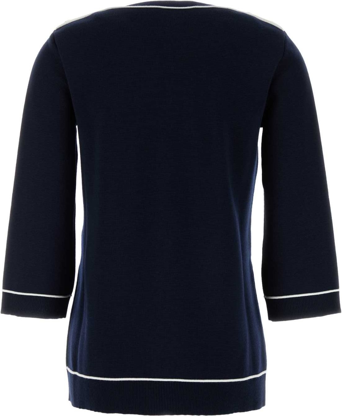 Marineblauer Woll-Overzise-Pullover