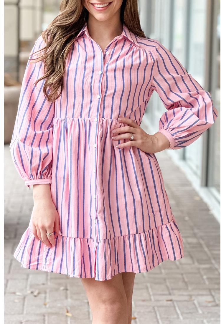 Thumbnail - Azura Exchange Streifenhemdkleid