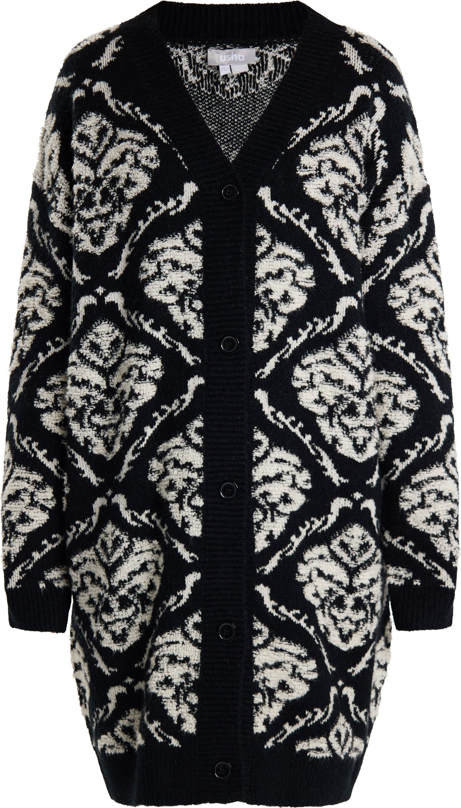 usha Strickjacke Damen schwarz/creme