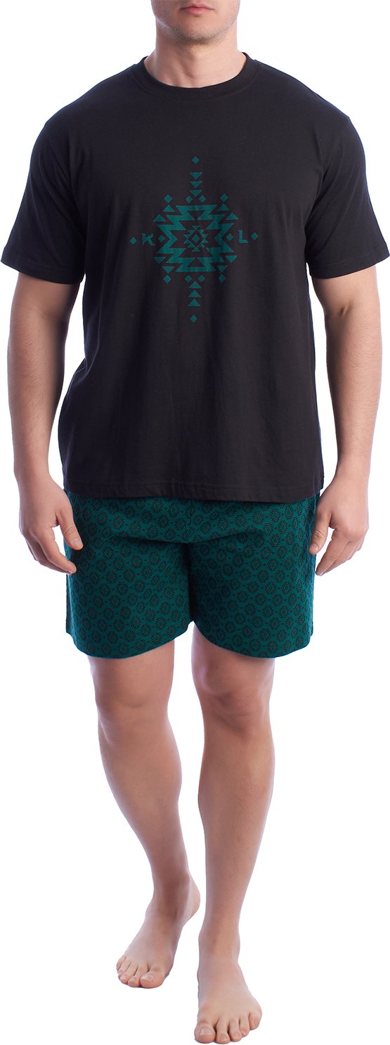 Herren-Pyjama mit kurzen Ärmeln aus 100 % Baumwolle KL30000