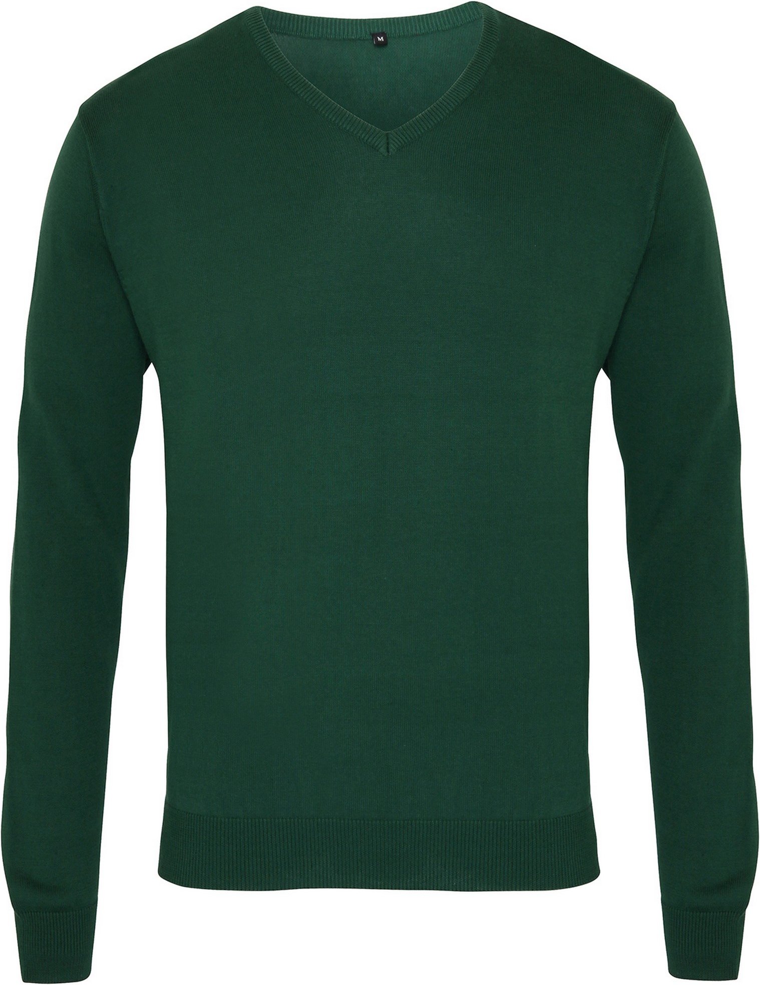 Premier Herren Strick-Pullover mit V-Ausschnitt (Flaschengrün)