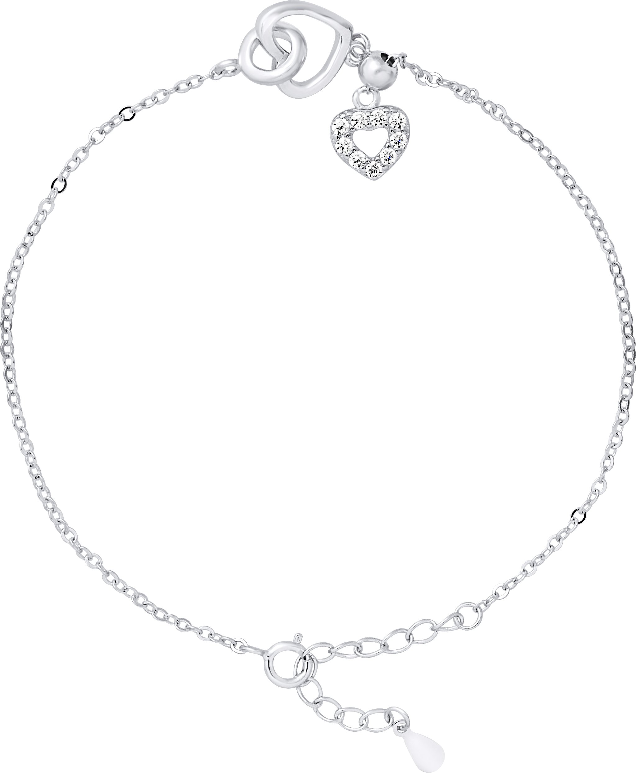 Bracelet CŒUR ET BRELOQUE Oxydes de Zirconium Argent 925