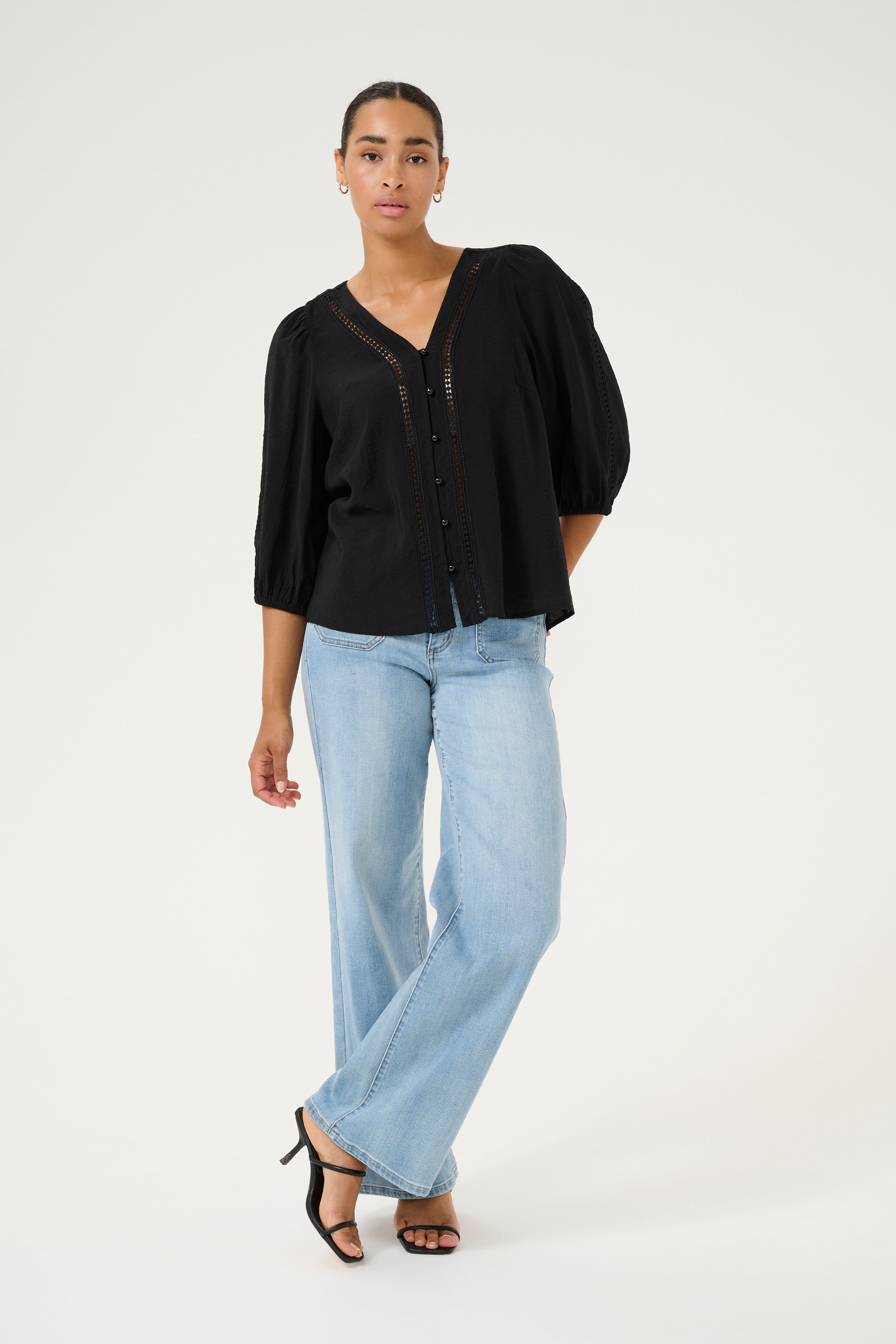 Langarm-Bluse Loose fit Black