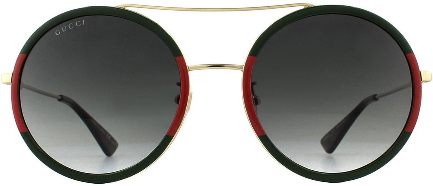 Thumbnail - Gucci Sonnenbrille GG0061S 003 Gold Grün und Rot Grün Gradient